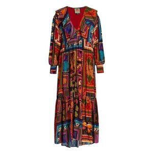 NWT Farm Rio Patchwork Tapestry Ankle Dress Size M $275.00 Lagenlook
